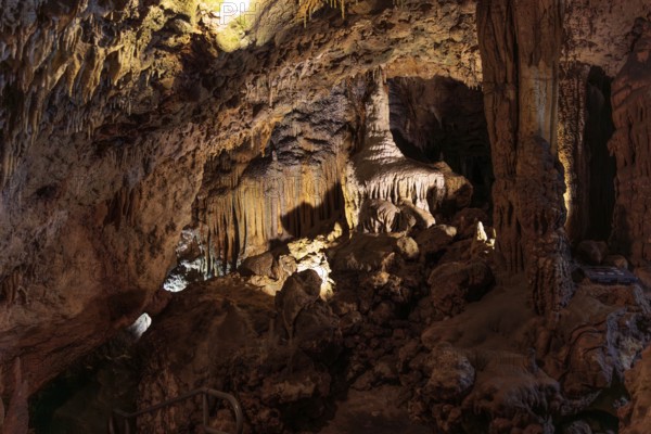 Limestone rock formations in a cave at Florida Caverns State Park in the Florida panhandle near Marianna