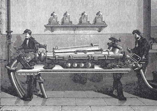 Pneumatic post, station of the former pneumatic post in France, Paris, digitally improved reproduction of a 19th century original, historical, exact date unknown