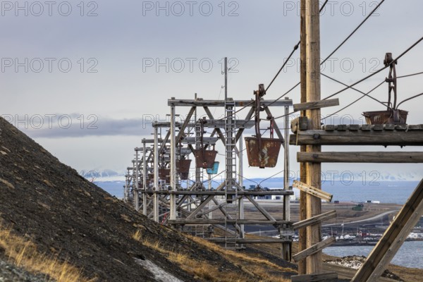 Historic coal cable car, Longyearbyen, Spitsbergen, Svalbard
