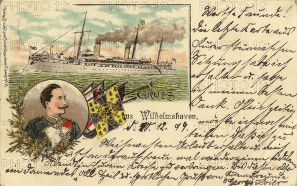 Historical postcard, picture postcard, Wilhelmshaven, Lower Saxony, Germany, digitally enhanced reproduction of an original from around 1900, picture postcard
