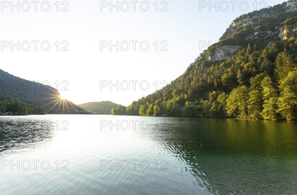 Sunrise in summer at Lake Thumsee near Bad Reichenhall