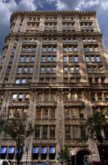 Decorative terracotta façade in French Renaissance style, New York City, USA