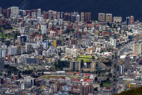 City of Quito, View from the Cruz Loma cable car station. Pichincha province, Ecuador, South America