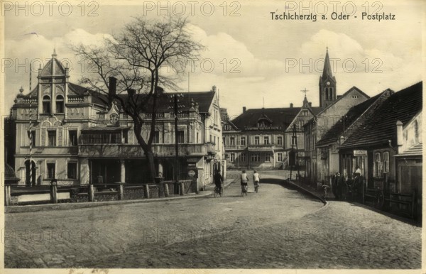 Historical postcard, picture postcard, spa town of Tschicherzig in Silesia, today Cigacice in Poland, digitally enhanced reproduction of an original from around 1900, picture postcard