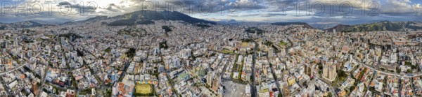 360 degree drone panorama, Quito, Ecuador