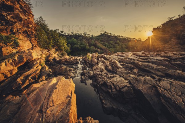 Sunrise Edith Falls in northern Australia, Australia