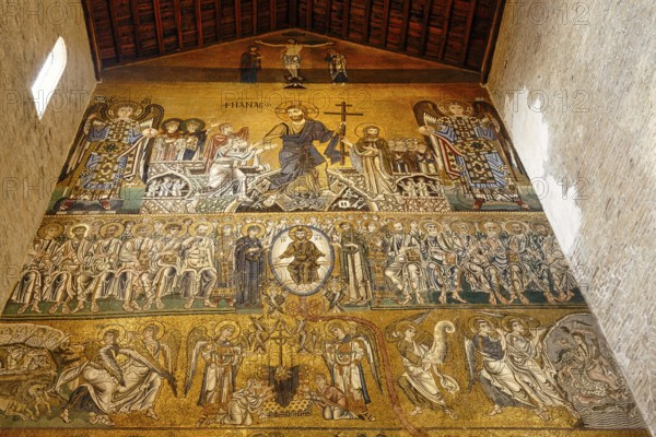 Byzantine mosaic, mural in the Basilica of Santa Maria Assunta, Torcello Island, Venice Lagoon, Veneto, Italy
