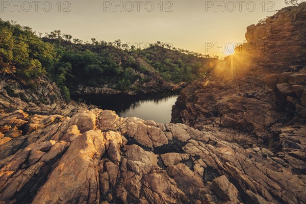 Sunrise Edith Falls in northern Australia, Australia