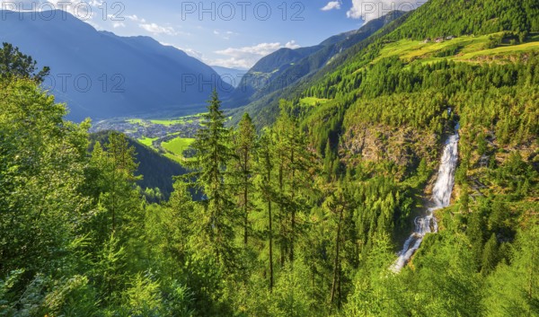 Stuiben Waterfall, Umhausen, Ötztal, Ötztal Alps, Tyrol, Austria