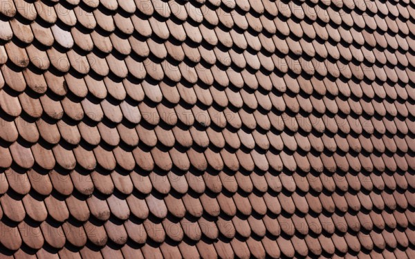 Red shingle roof, house roof, detail, Steyr, Upper Austria, Austria