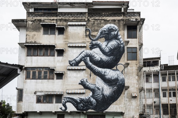 Graffiti, Street Art, Chinatown, Bangkok, Thailand