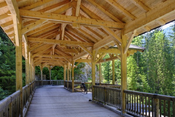 Bridge over the Brandenberger Ache, at the Erzherzog Johann Klause, Brandenberger Tal, Tyrol, Austria