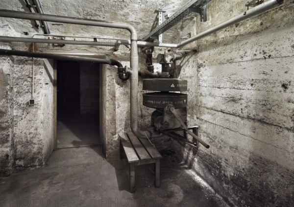 Air-raid shelter from the Second World War in an old building, Munich, Bavaria, Germany