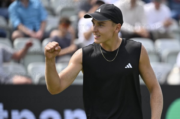 Justin Engel GER Cheers Emotion Gesture Gesture Tennis, ATP 250, BOSS Open 2025, Stuttgart, Baden-Württemberg, Germany