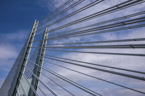 The factory bridge over the River Main in Kelsterbach, Hesse, Germany
