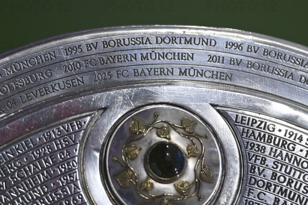 Bundesliga Meisterschale, cup, trophy, detail, close-up, only one place left for 2026, Allianz Arena, Munich, Bavaria, Germany