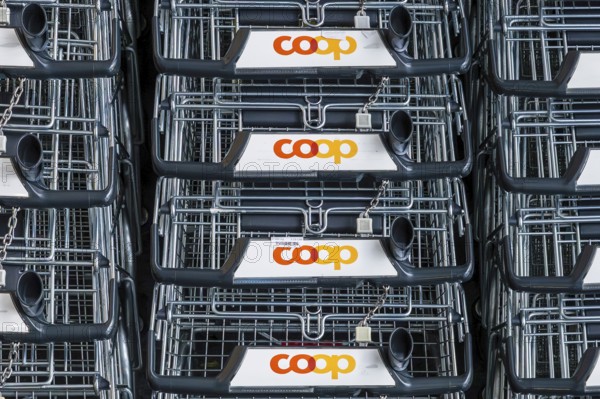 Coop shopping trolley, Interlaken, Bern, Switzerland