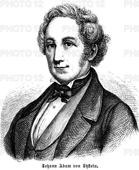 Johann Adam von Itzstein, vineyard owner, parliamentarian, member of the Frankfurt National Assembly, liberal, portrait, Prussia, historical illustration 1896