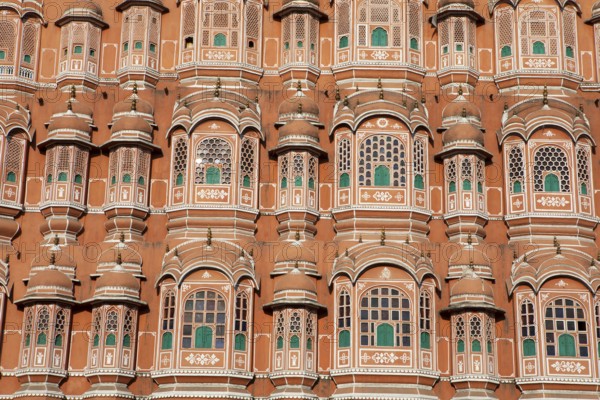 Hawa Mahal or Palace of the Winds in the old city centre, Jaipur, Rajasthan, India
