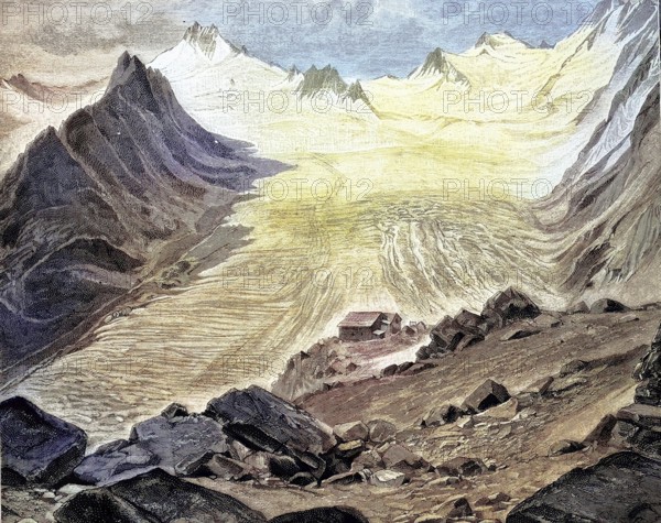 The Gurgler Glacier in the Ötztal Alps Tyrol, Austria, illustration, published 1890, reproduction, digitally enhanced, historical