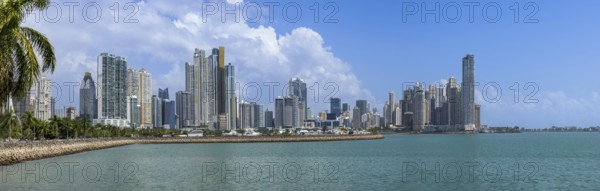 Panoramic view of skyline of Panama City downtown and financial center