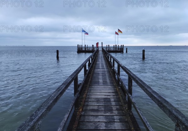 Sailors' Bridge, one of several sea bridges on Föhr, Wyk auf Föhr, North Frisia, Schleswig-Holstein, Germany