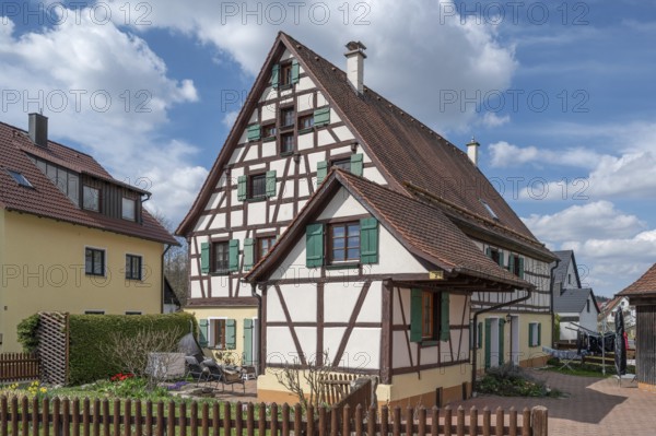 Historic half-timbered house, Offenhausen, Middle Franconia, Bavaria, Germany