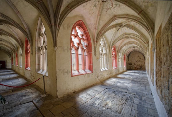 Cloister, St Peter and Paul Cathedral, interior view, Museum Zeitzer Schloss Moritzburg, early baroque style, Zeitz, Saxony-Anhalt, Germany