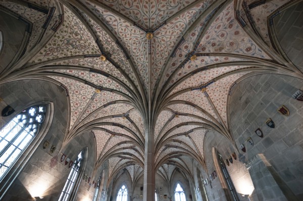 Vaults in the summer refectory, early 14th century, remodelled in the 19th century, Bebenhausen Monastery, Bebenhausen district of Tübingen, Baden-Württemberg, Germany