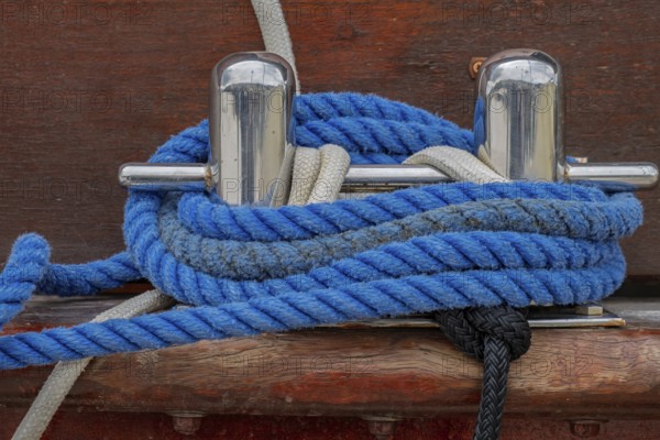 Boat bollard on a wooden boat, Montenegro, Balkans