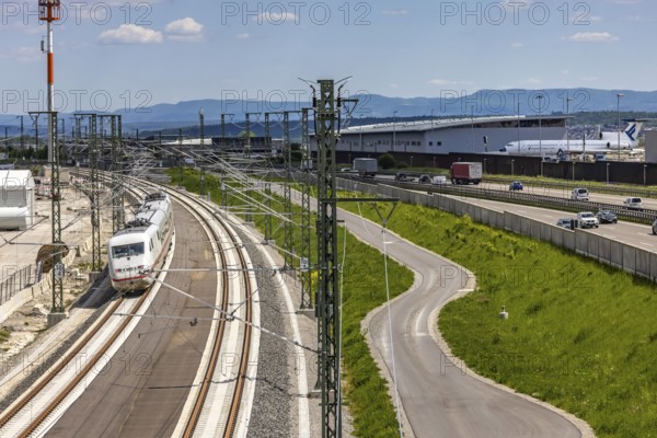 First test run on the new railway line between Stuttgart Airport and Wendlingen. This further section of the Stuttgart 21 project will go online at the end of 2026. The special Deutsche Bahn ICE-S train is used for measurements, among other things. Stuttgart, Baden-Württemberg, Germany