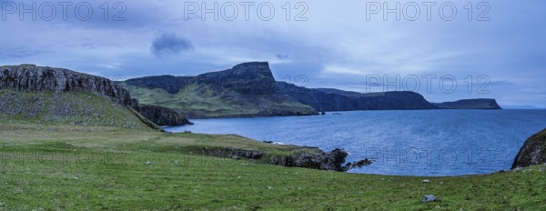 Panorama of Cliffs over Neist Point Lighthouse, Isle of Skye, Scotland, UK