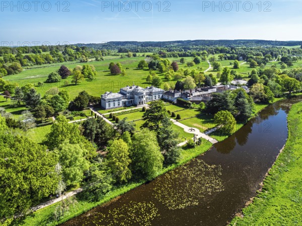 Shugborough Estate from a drone, Great Haywood, Staffordshire, England, United Kingdom