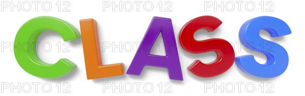 Plastic magnetic letters spelling the phrase back to class with drop shadow isolated on a white background