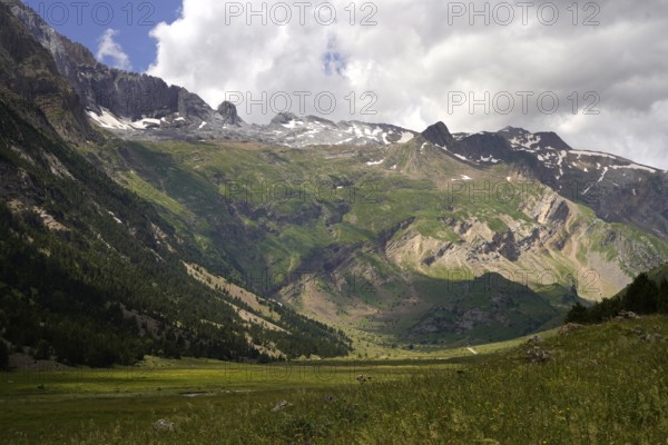 Mountain landscape in the Valle de Otal near Torla-Ordesa, Spain