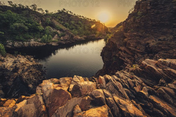 Sunrise Edith Falls in northern Australia, Australia