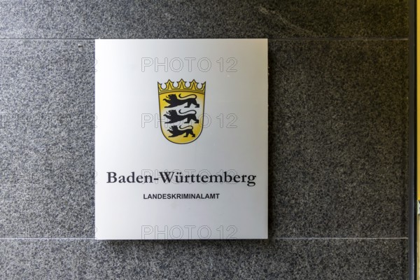 Baden-Württemberg State Office of Criminal Investigation, shield and coat of arms. Stuttgart, Baden-Württemberg, Germany