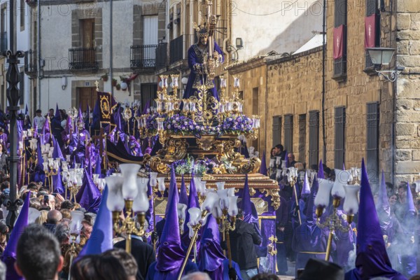 Semana santa procession, Plaza de Vazquez de Molin, holy week before easter, Ubeda, Unesco heritage city, Andalusia, Spain
