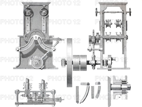 Sawing machine by Mc Carter, historical, digitally enhanced reproduction of a model from around 1860