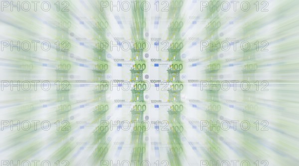 100 euro banknotes, 100 Euro, zoom effect
