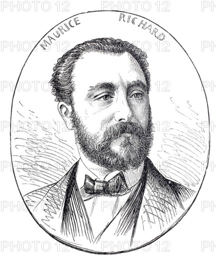 Maurice Louis Richard, born on 26 October 1832, died on 4 November 1888, was a French lawyer and politician, Historical, digitally enhanced reproduction of a 19th century original