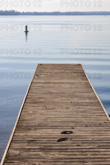 Wooden pier on Lake Seminole at the Corps of Engineers Eastbank Campground near the Florida state line in Georgia