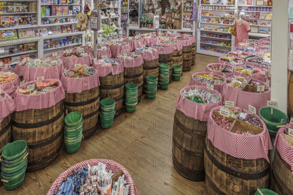 Woman shopping for candy at the Mast General Store in Waynesville, North Carolina