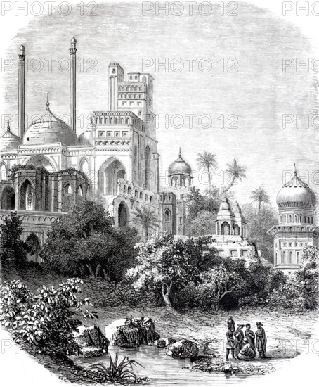 The palace in Vellore, Bellore, in 1870, India, digitally enhanced reproduction from a 19th century original, historical, exact date unknown
