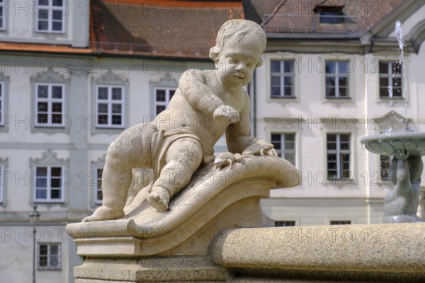 Fountain at Residenzplatz, Eichstätt, Altmühltal, Upper Bavaria, Bavaria, Germany