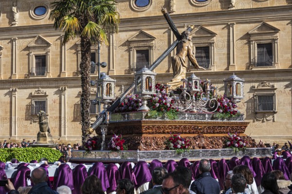 Semana santa procession, Plaza de Vazquez de Molin, holy week before easter, Ubeda, Unesco heritage city, Andalusia, Spain