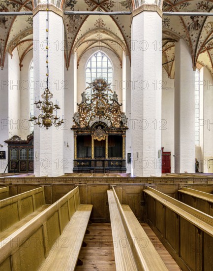 Interior photo, St Mary's Church in the old town of Stralsund, Mecklenburg-Western Pomerania, Germany