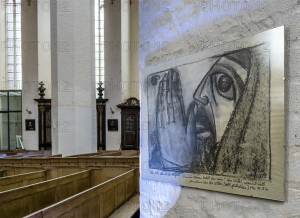 Interior photo, St Mary's Church in the old town of Stralsund, Mecklenburg-Western Pomerania, Germany