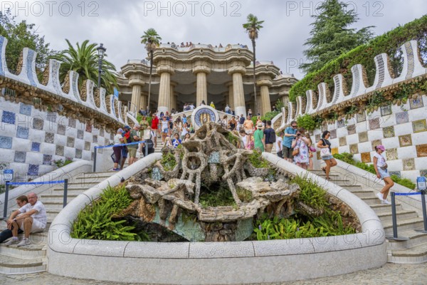 Park Guell by Antonio Gaudi, Park Gueell, Antonio Gaudi architect, Unesco World Heritage Site, Gracia District, Barcelona, Catalonia, Spain