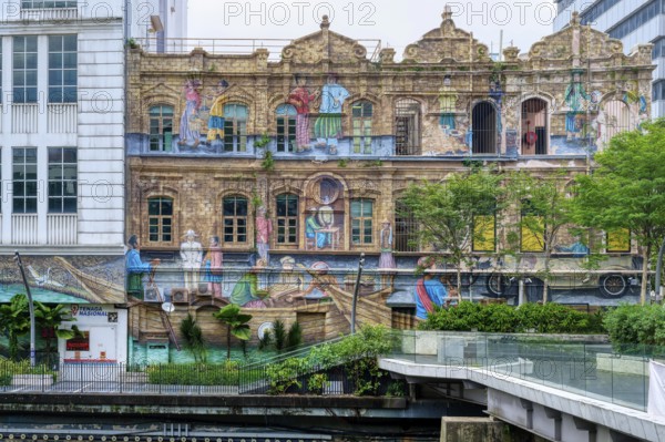 Mural along the River of Life, Kuala Lumpur, Malaysia, Asia